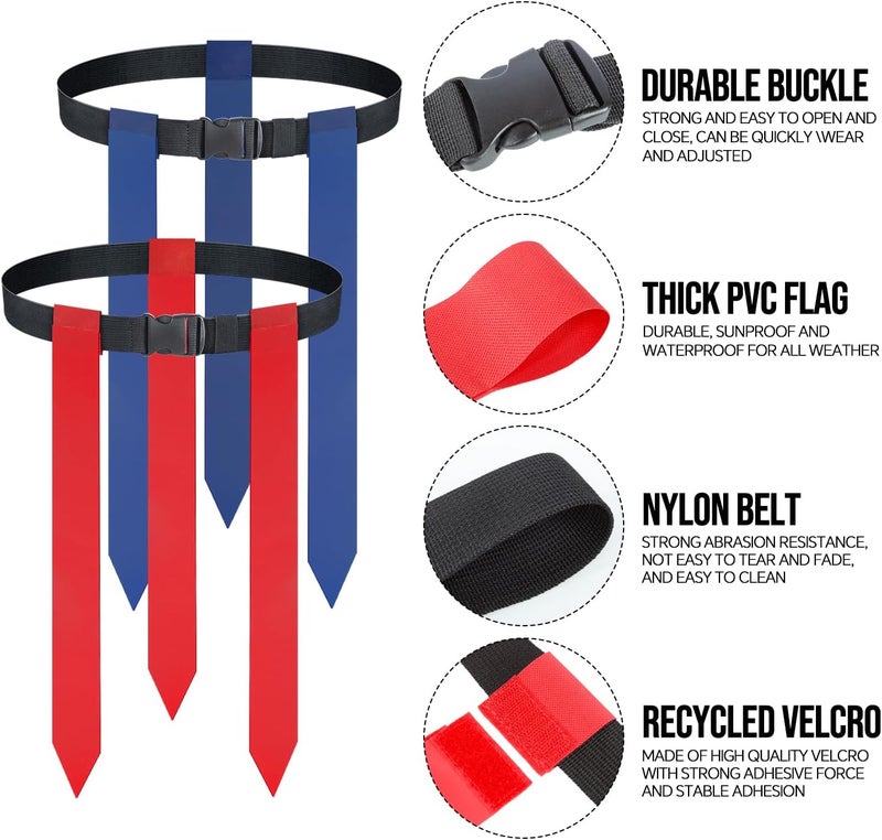 PLAYAPUT Flag Football Belts, 14 Player Adjustable Flag Football Set With 42 Football Flags,Size 3 Football, Pump and Storage Bag, Size Adjustable Up To 47 Inch Flag Football Belt For Kids,Youths,Adults - Image 3